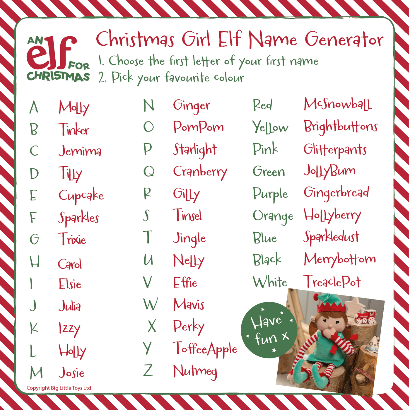 Christmas Girl Elf Name Generator