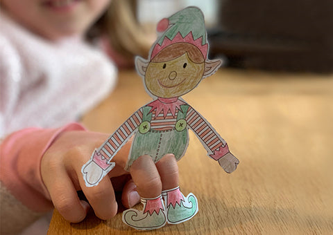 Christmas crafts - download our free Elf finger puppet printable