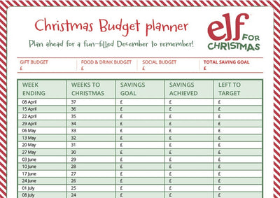 Be a wise old Elf and start Christmas saving early with our free printable Budget Planner