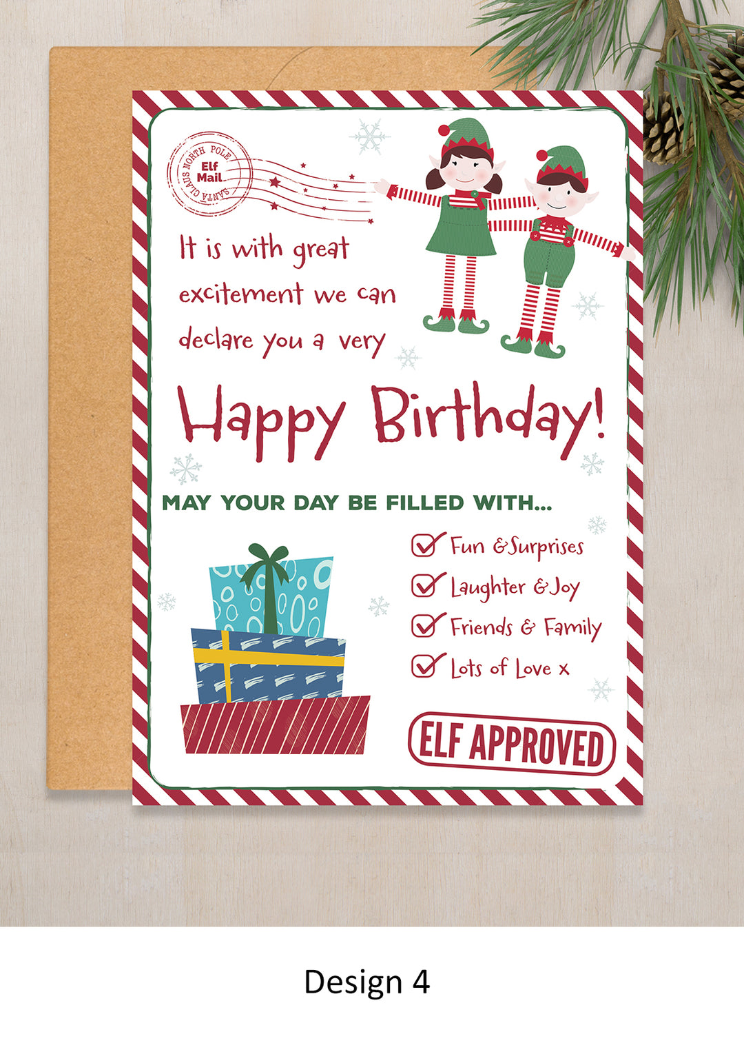 Elf Birthday Card North Pole personalised boy birthday elf card | christmas birthday cards
